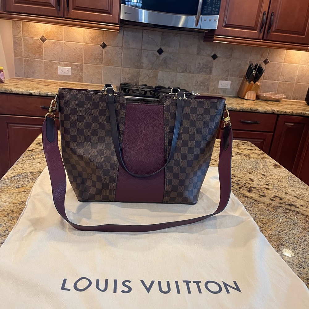 Authentic Louis Vuitton Damier Ebene Jersey in Bordeaux